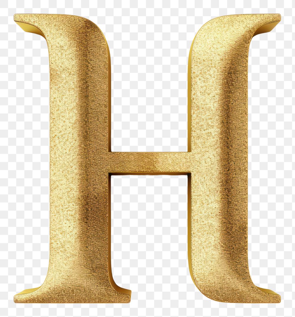 PNG Golden alphabet H letter text white background celebration.