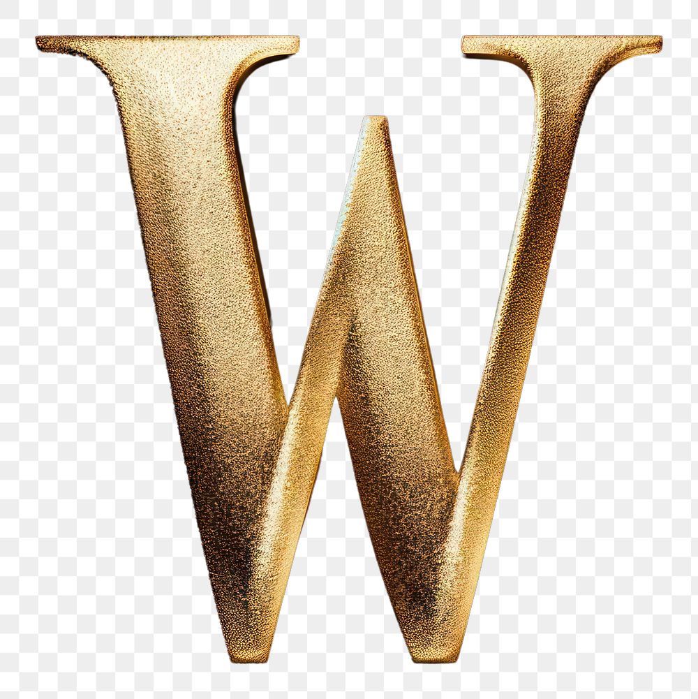 PNG Golden alphabet W letter | Premium PNG - rawpixel