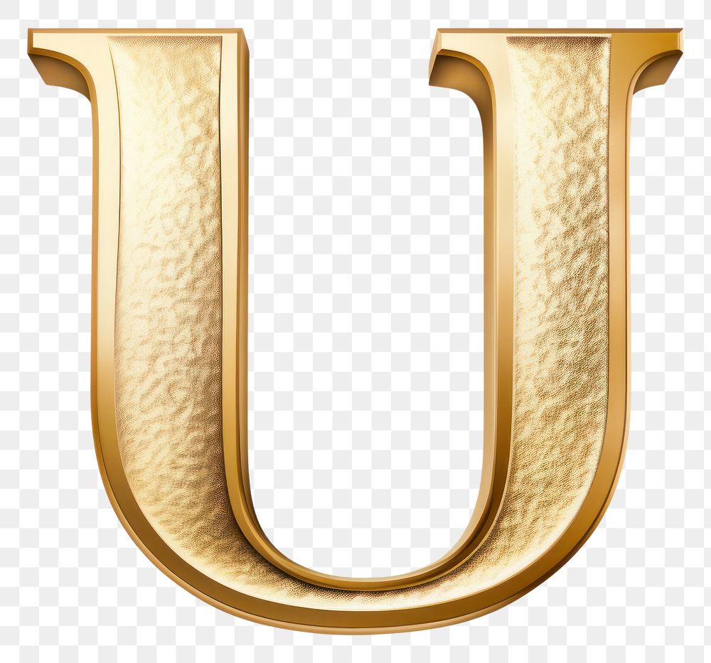 PNG Golden alphabet U letter text white background simplicity.