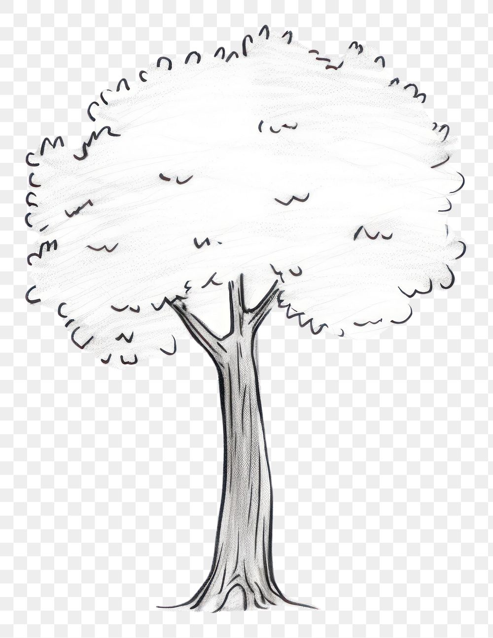PNG A tree drawing sketch doodle.
