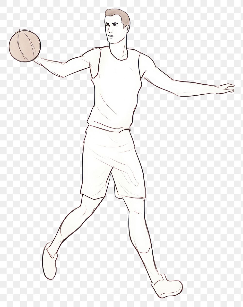 PNG Basketball player drawing sketch adult.
