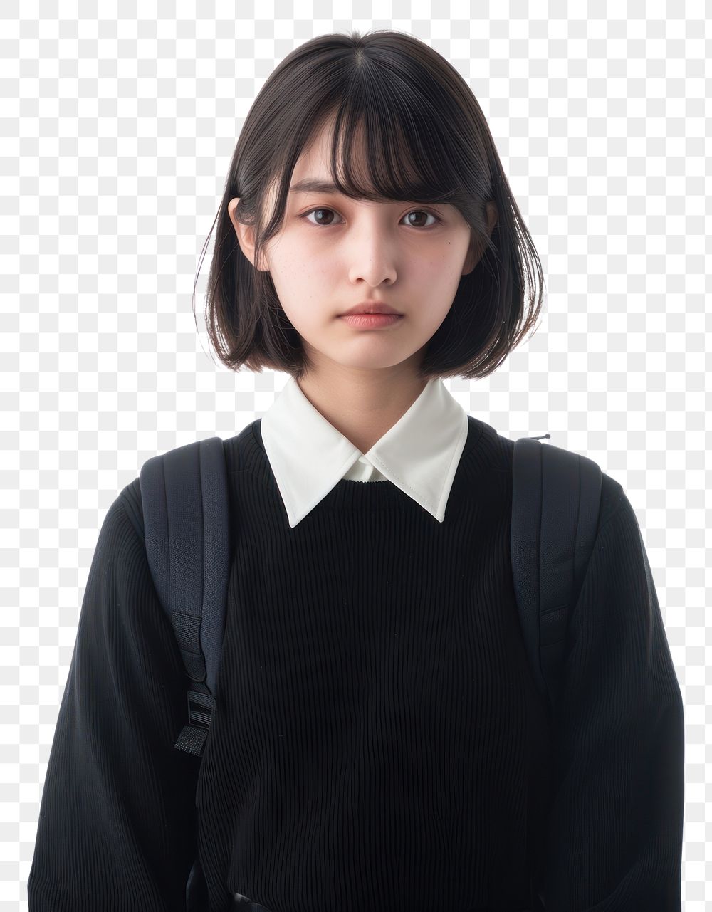 PNG Japanese female student portrait adult photo.