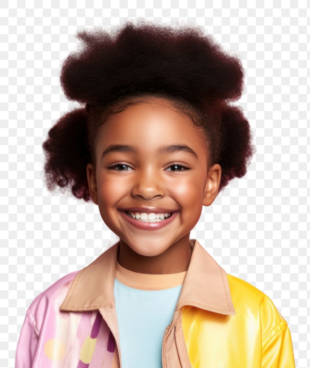 PNG Kid girl makeup broadcasting smile joy happiness.