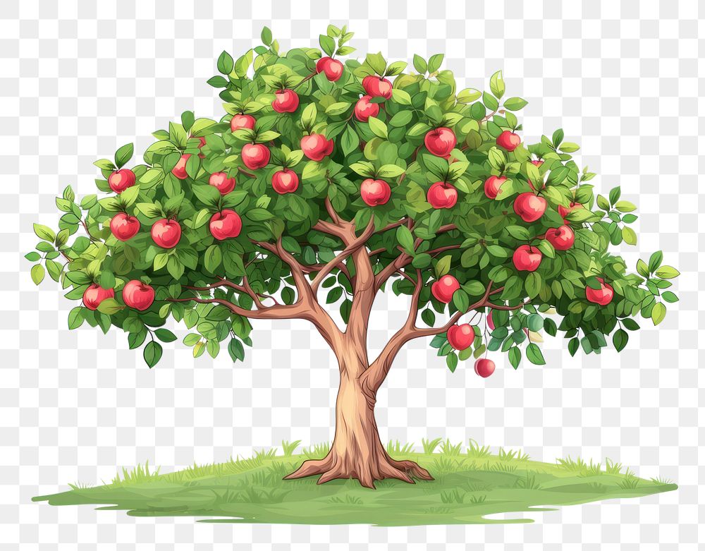 PNG Apple tree in eden plant fruit food.
