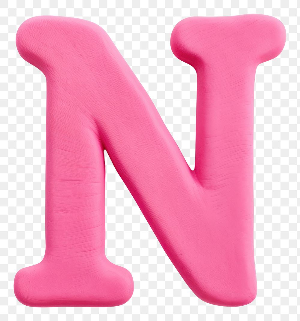 PNG Letter N number text pink.