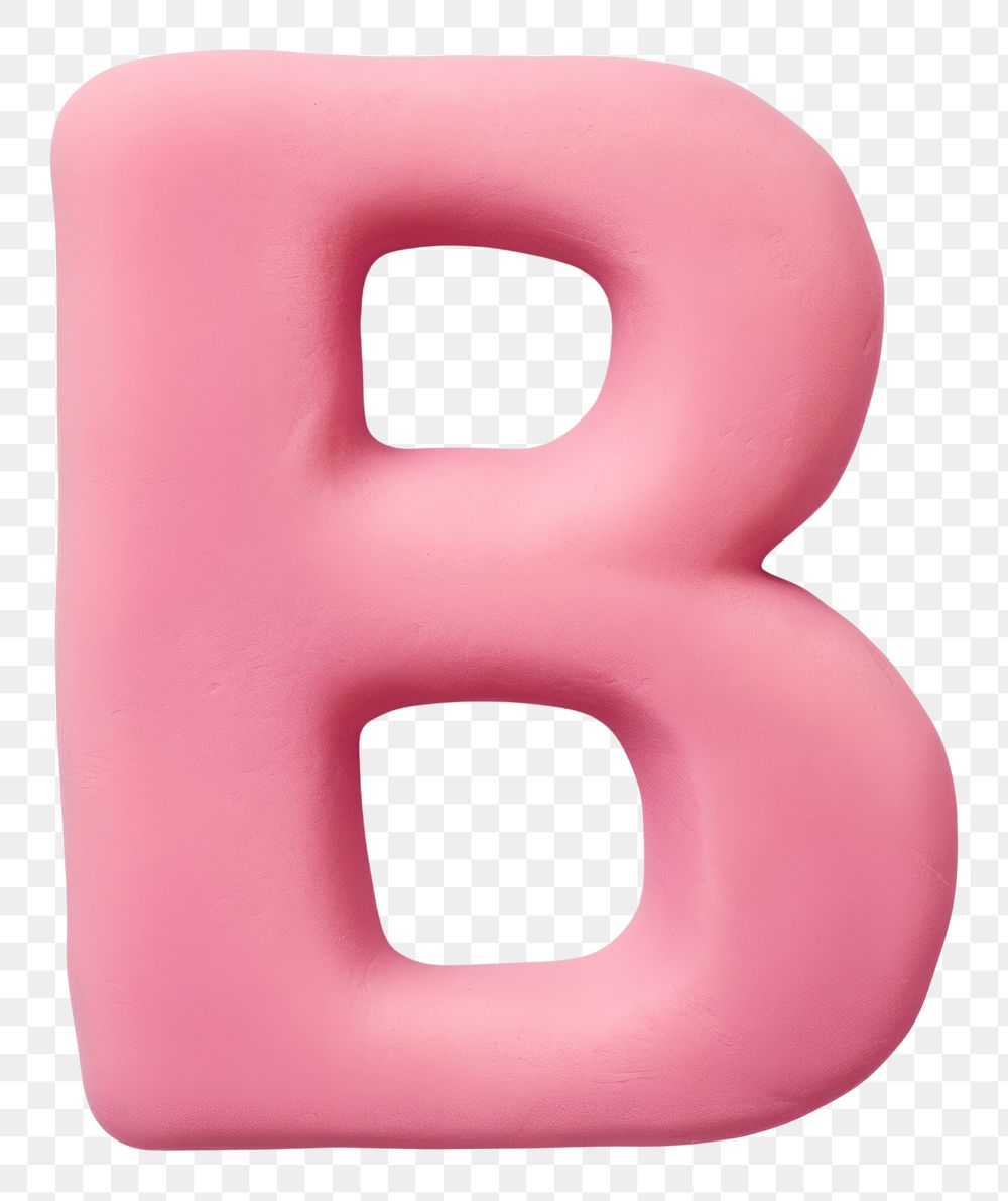 PNG Plasticine letter B number text pink.