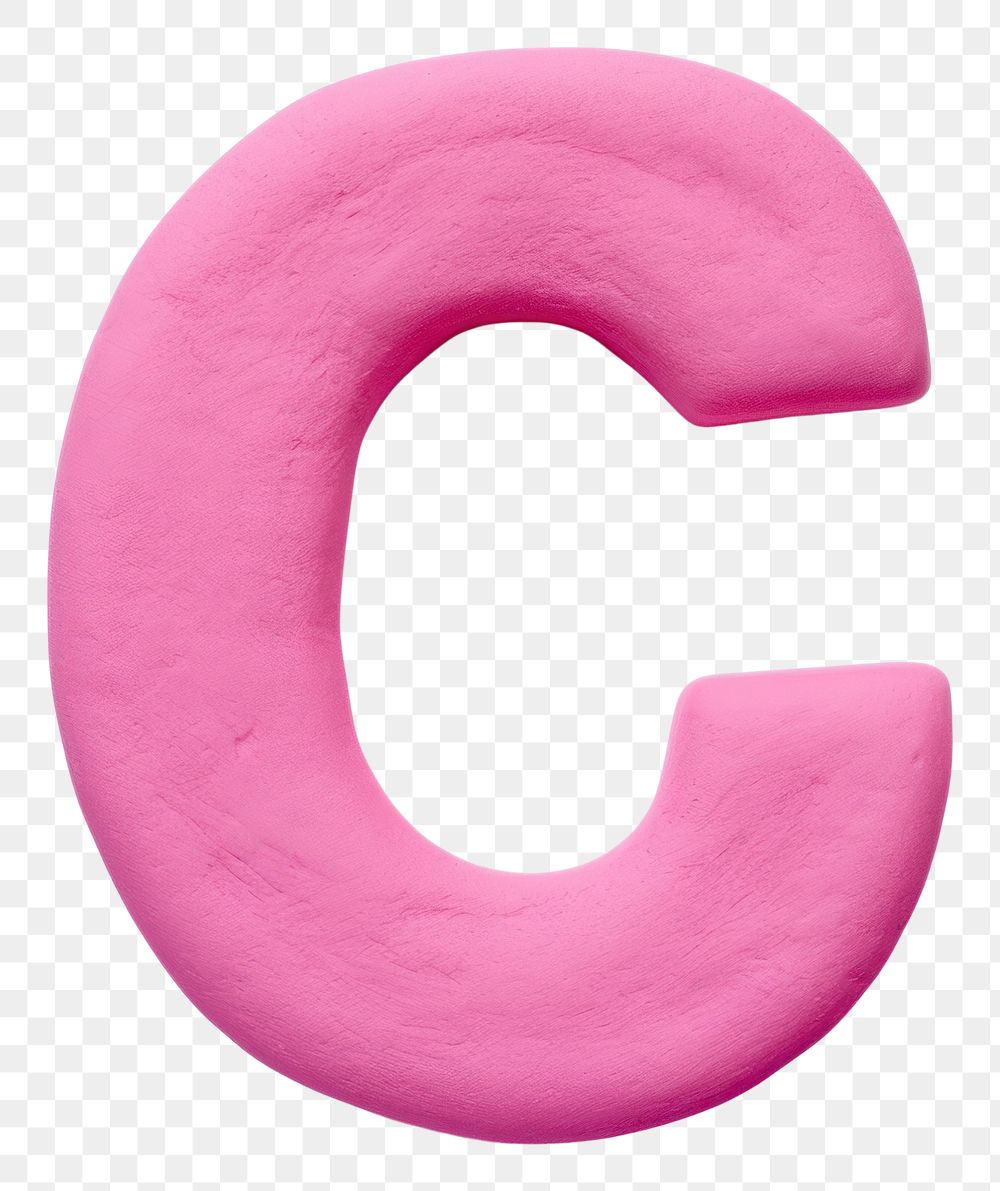 PNG Plasticine letter C text number pink.