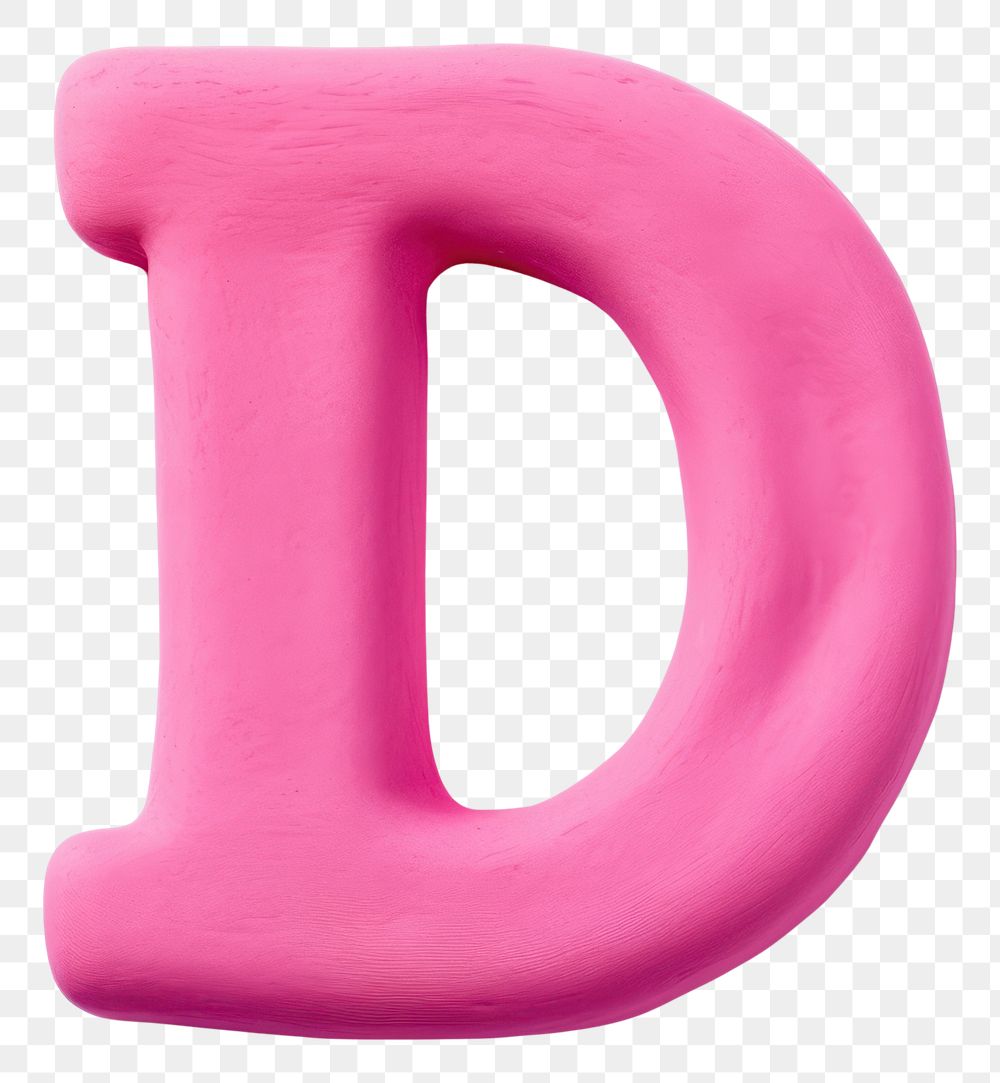 PNG Plasticine letter D text number pink.