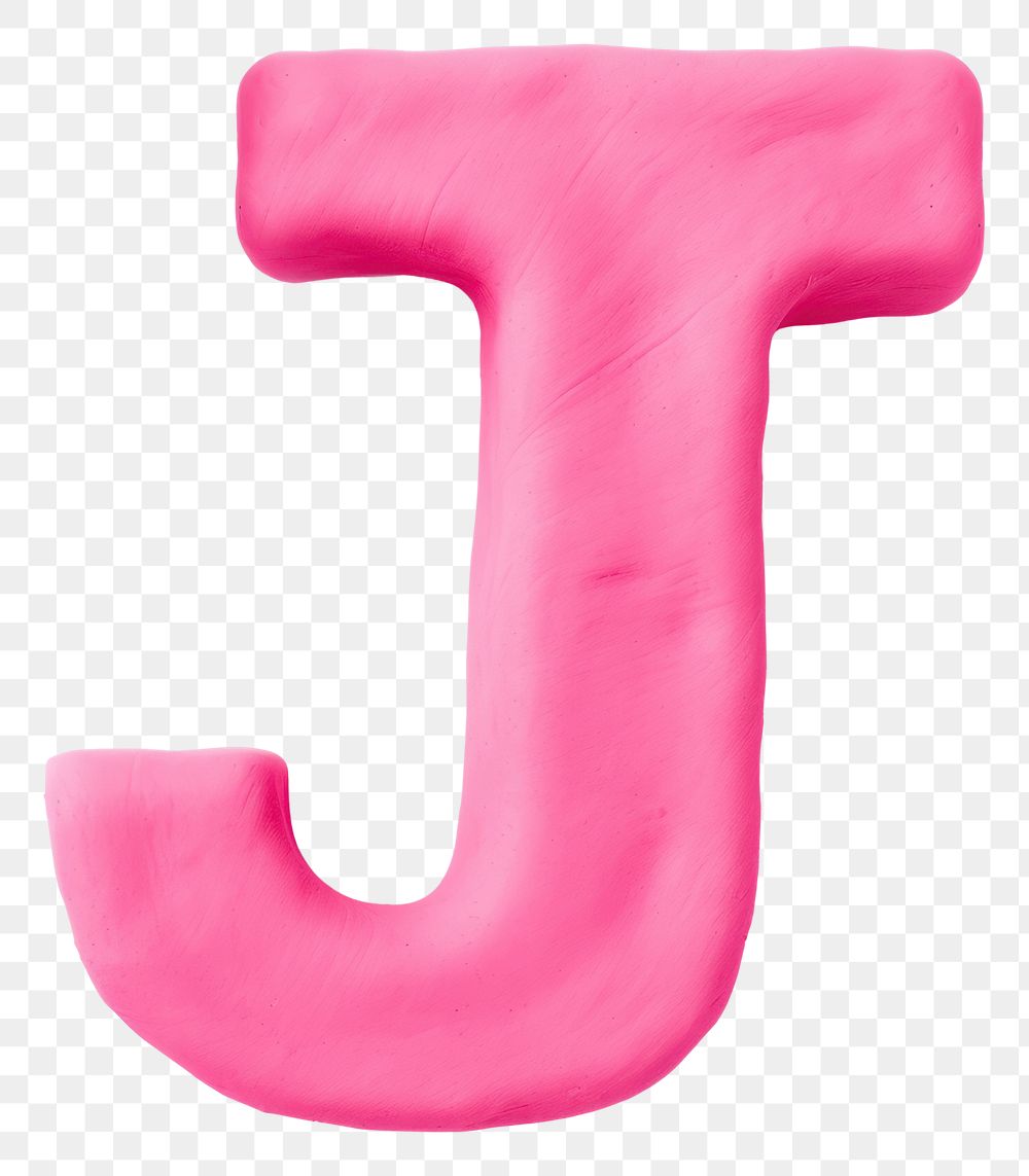 PNG Plasticine letter J number text pink.