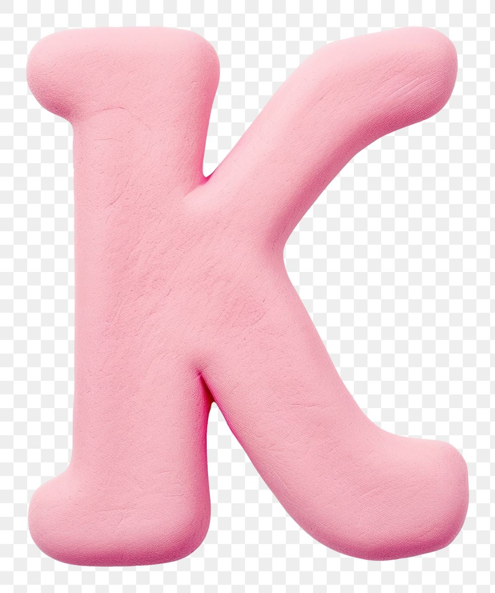 PNG Plasticine letter K text pink white background.