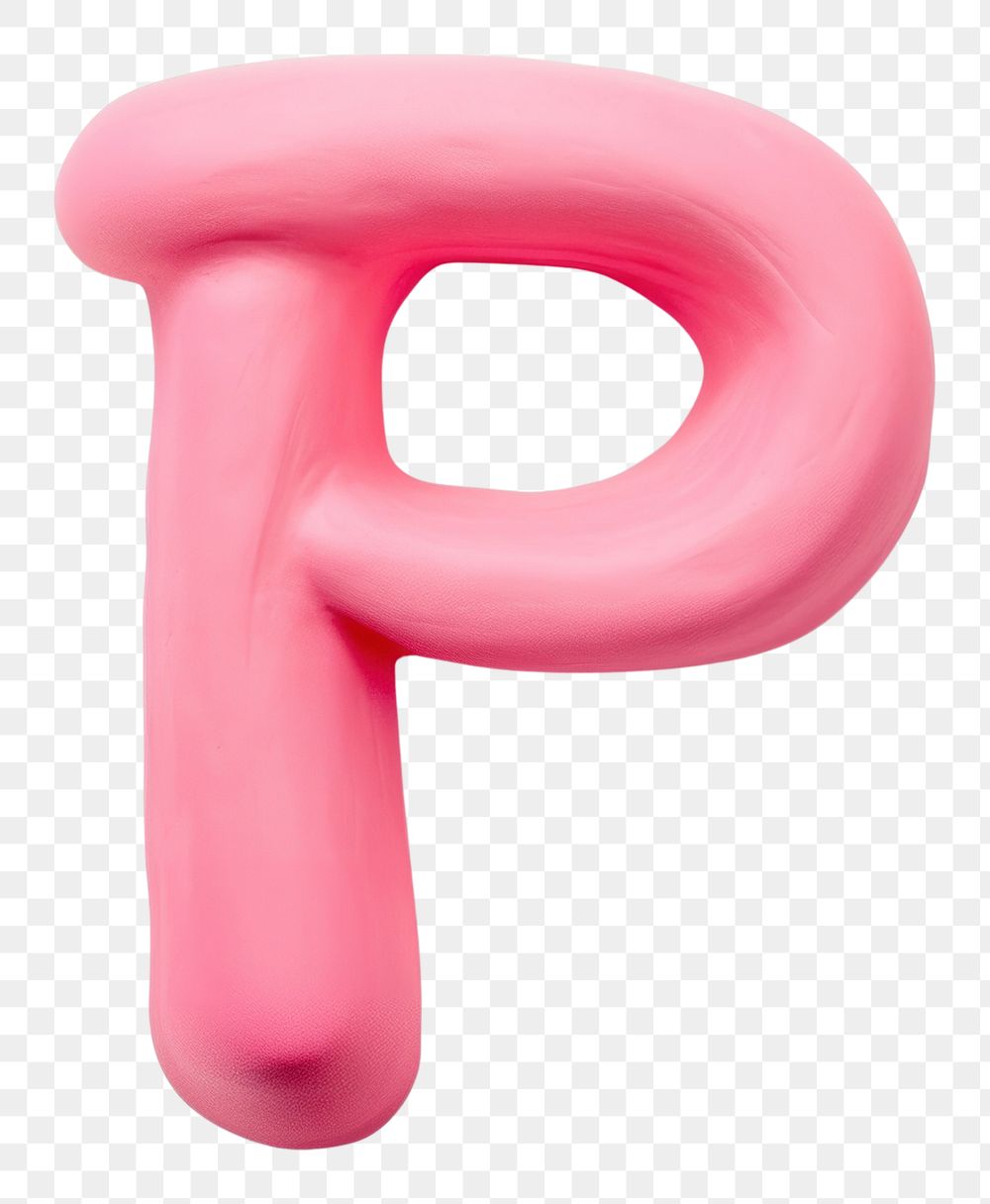 PNG Plasticine letter P number text pink.
