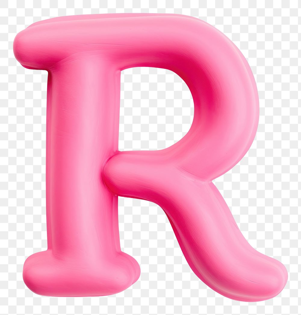 PNG Plasticine letter R number text pink.