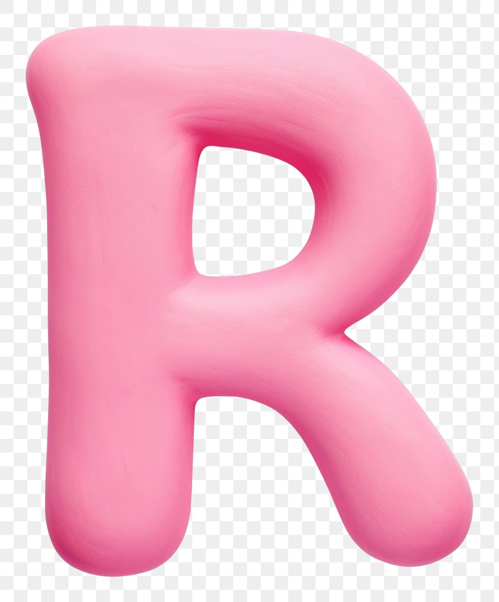 PNG Plasticine letter R text number pink.