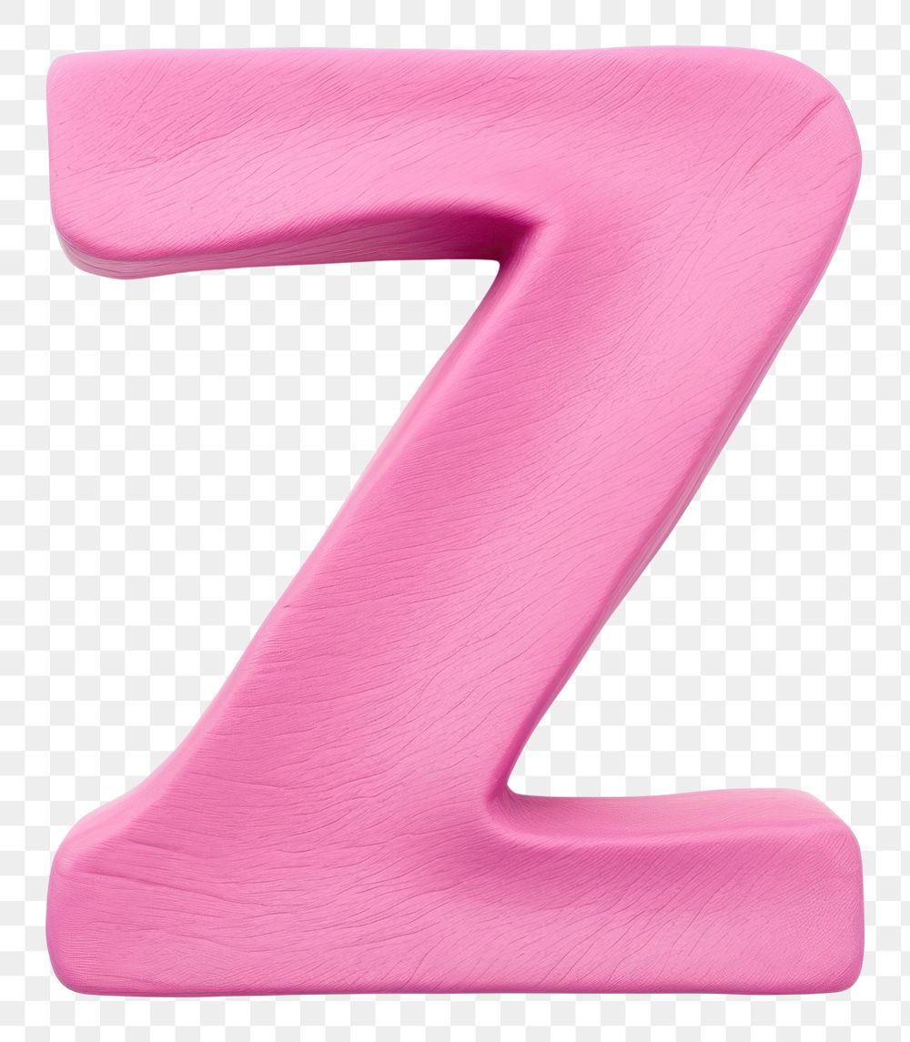 PNG Plasticine letter Z number text pink.