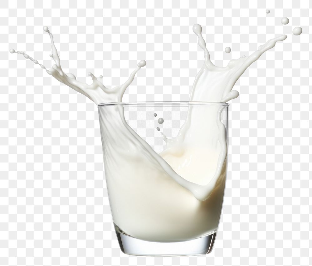 PNG Glass of milk drink white background refreshment.