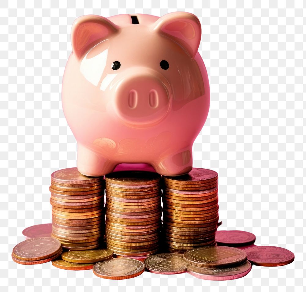 PNG Photo of large piggy bank coin money investment.