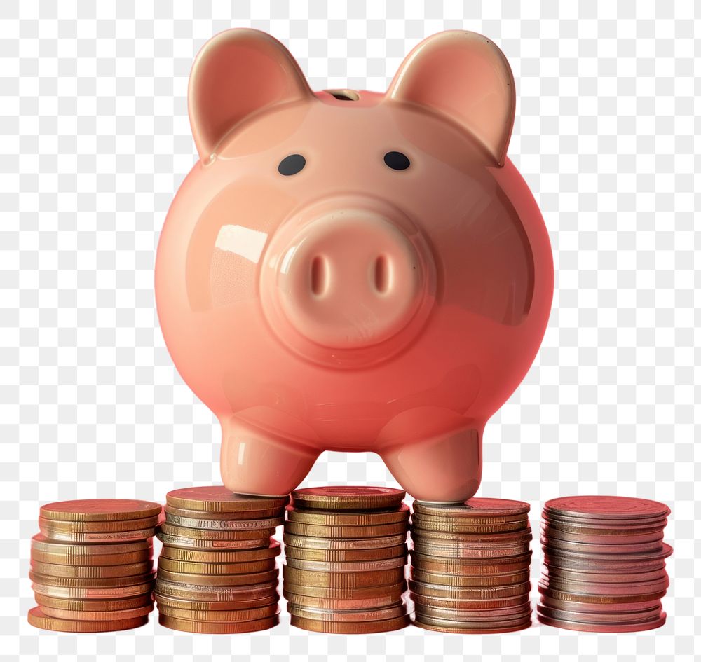 PNG Photo of large piggy bank coin representation achievement.