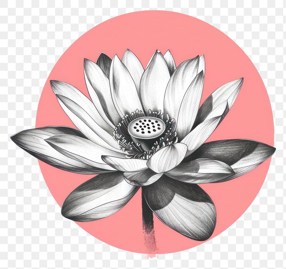 PNG Lotus drawing flower sketch.
