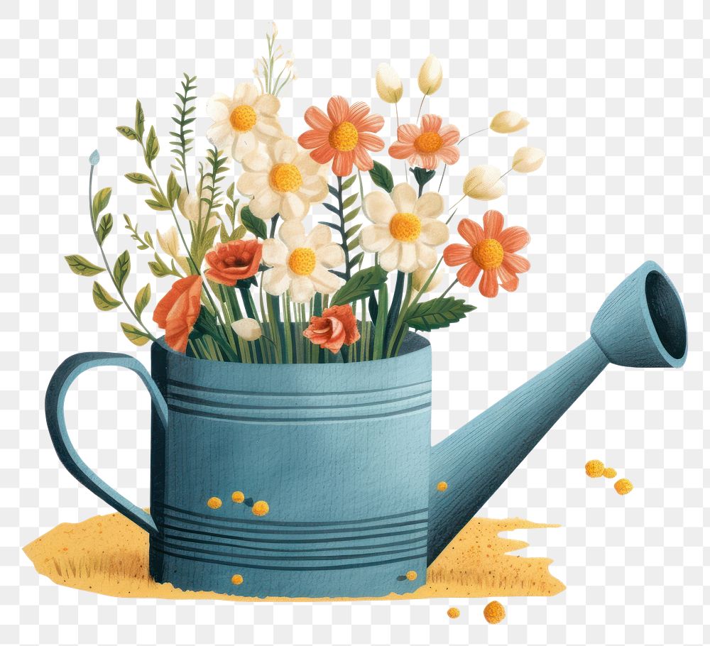 PNG Watering can with flowers gardening plant inflorescence.