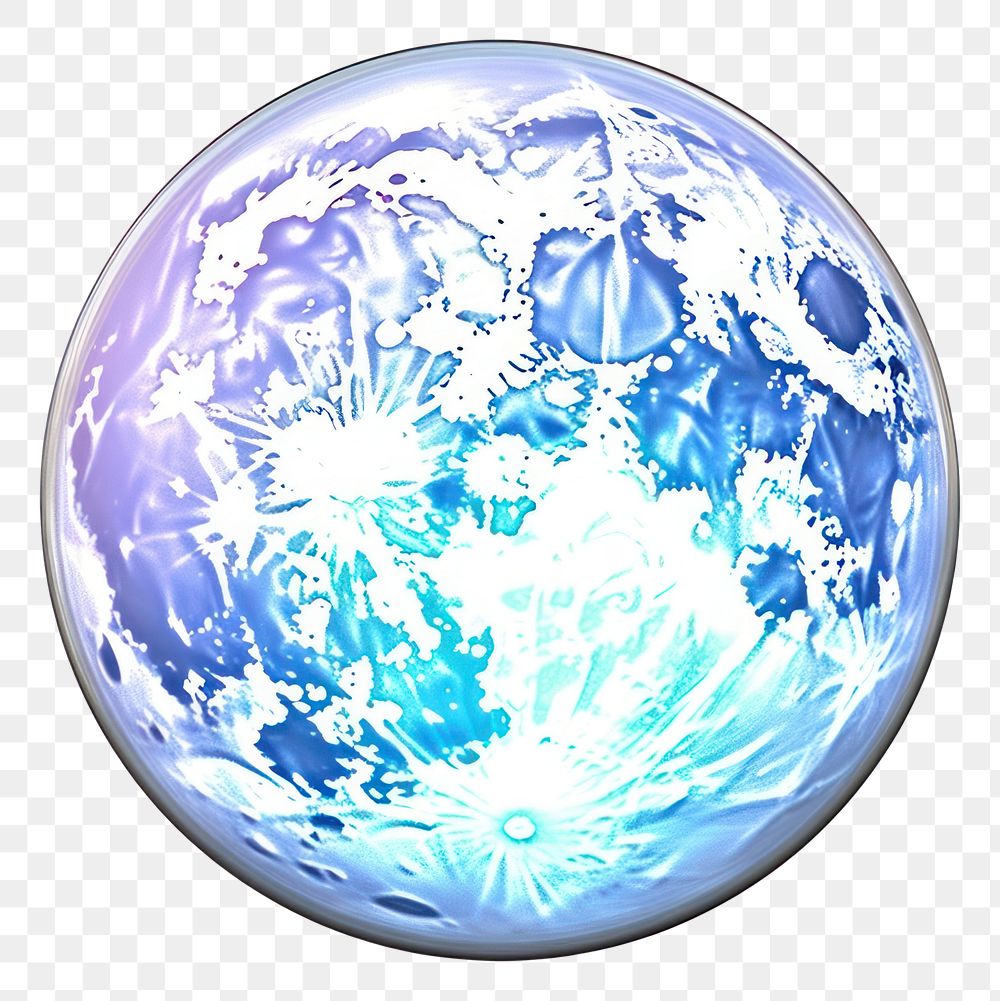 PNG Full moon iridescent sphere planet globe.