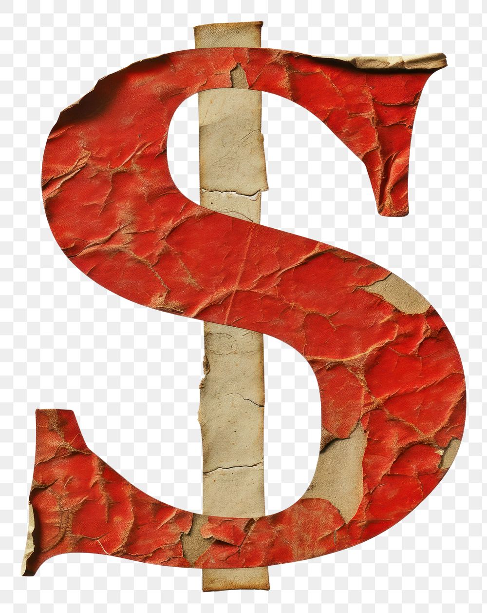 PNG Dollar sign symbol alphabet art red.