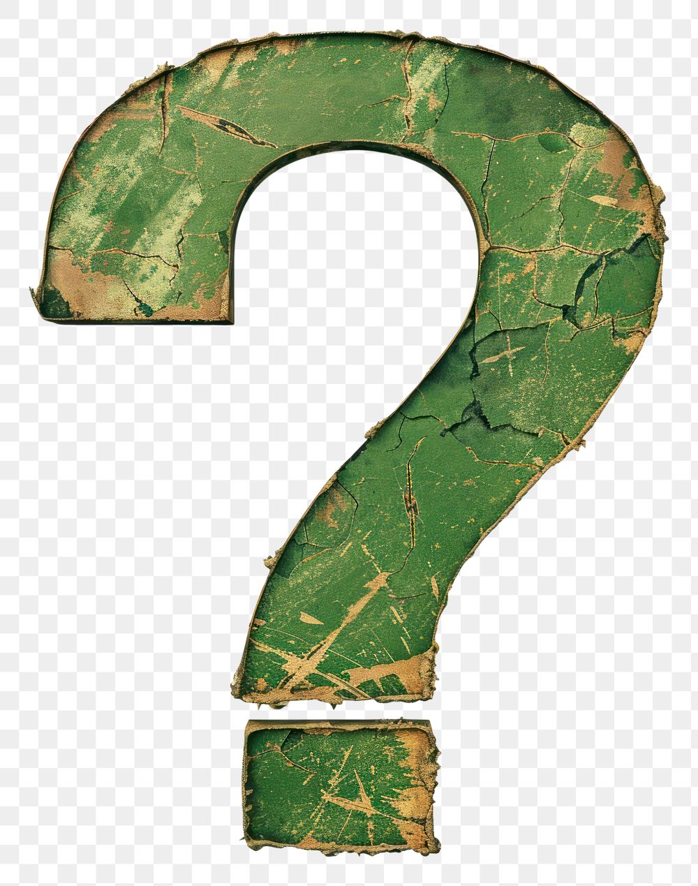 PNG Vintage Alphabet Question Mark number symbol green.