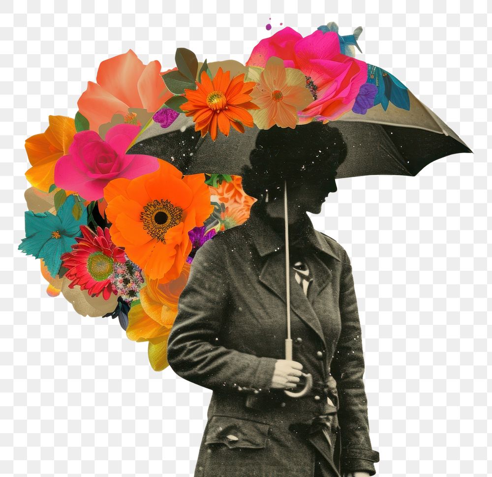 PNG Umbrella flower art holding