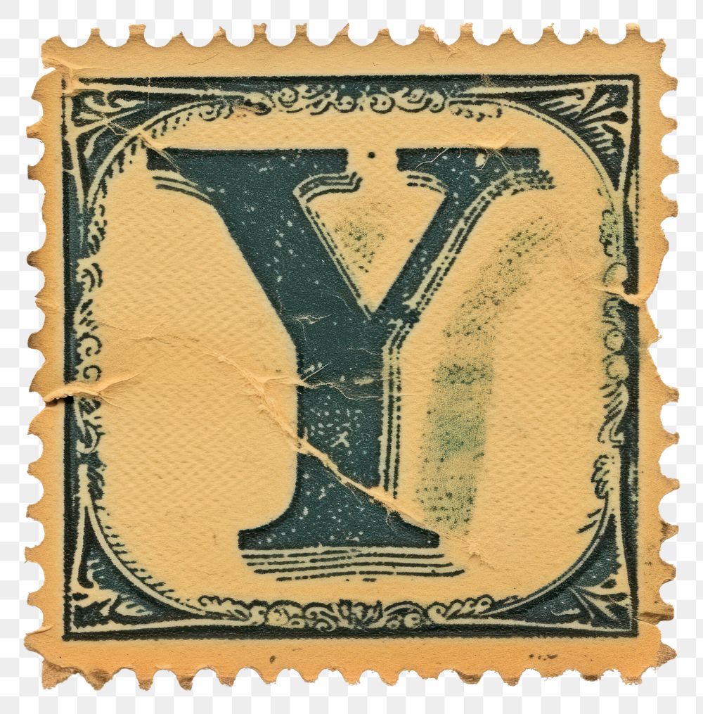 PNG Vintage alphabet Y postage stamp.