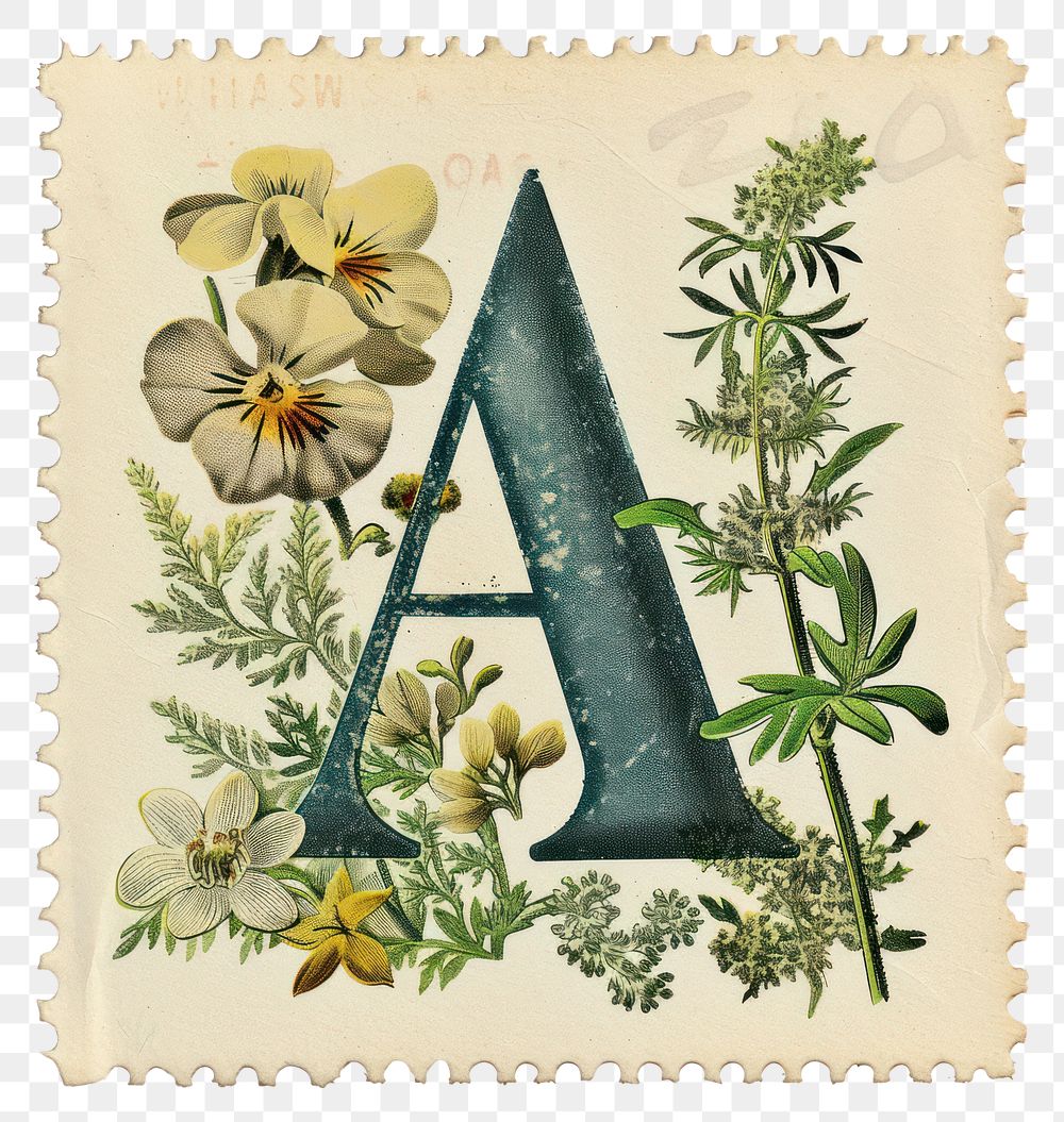 PNG Vintage alphabet A postage stamp.