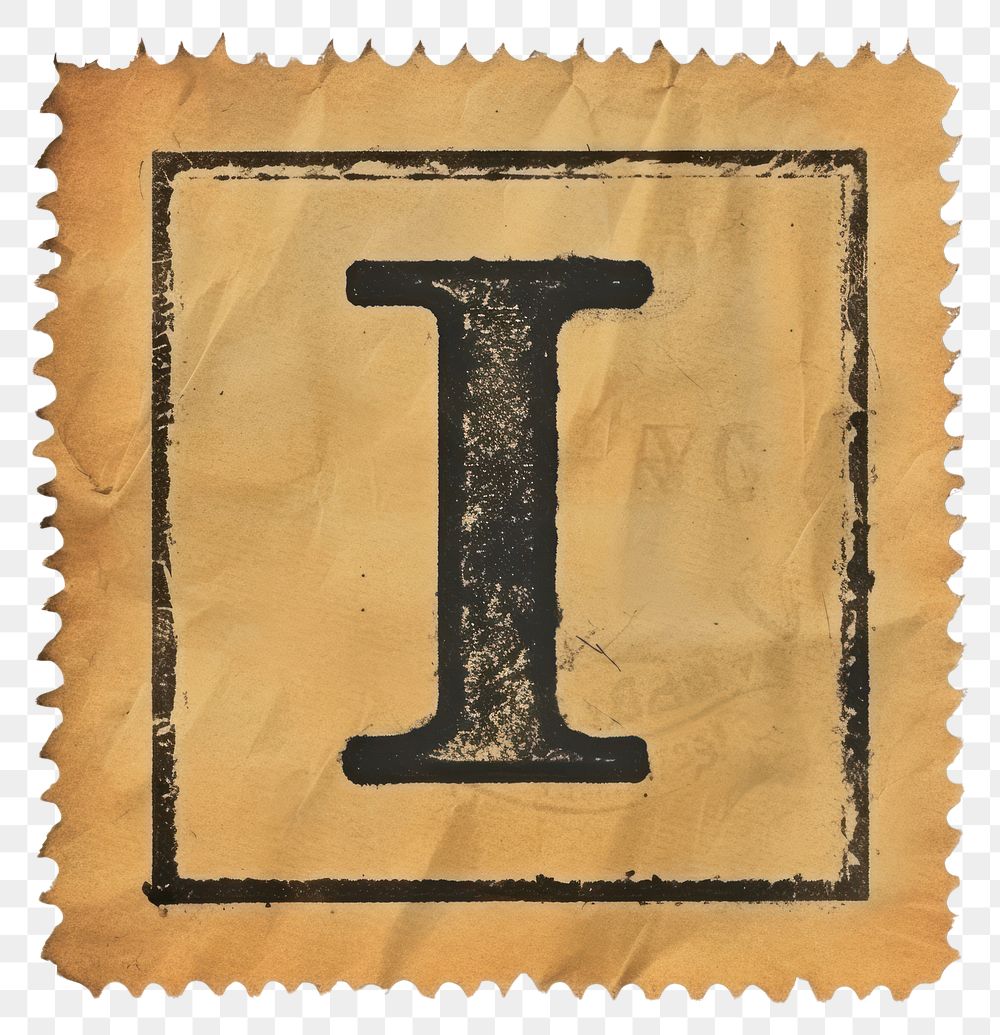 PNG Vintage alphabet I postage stamp.