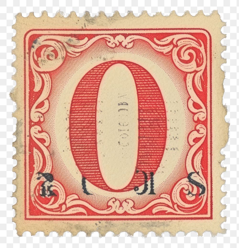 PNG Vintage alphabet O postage stamp
