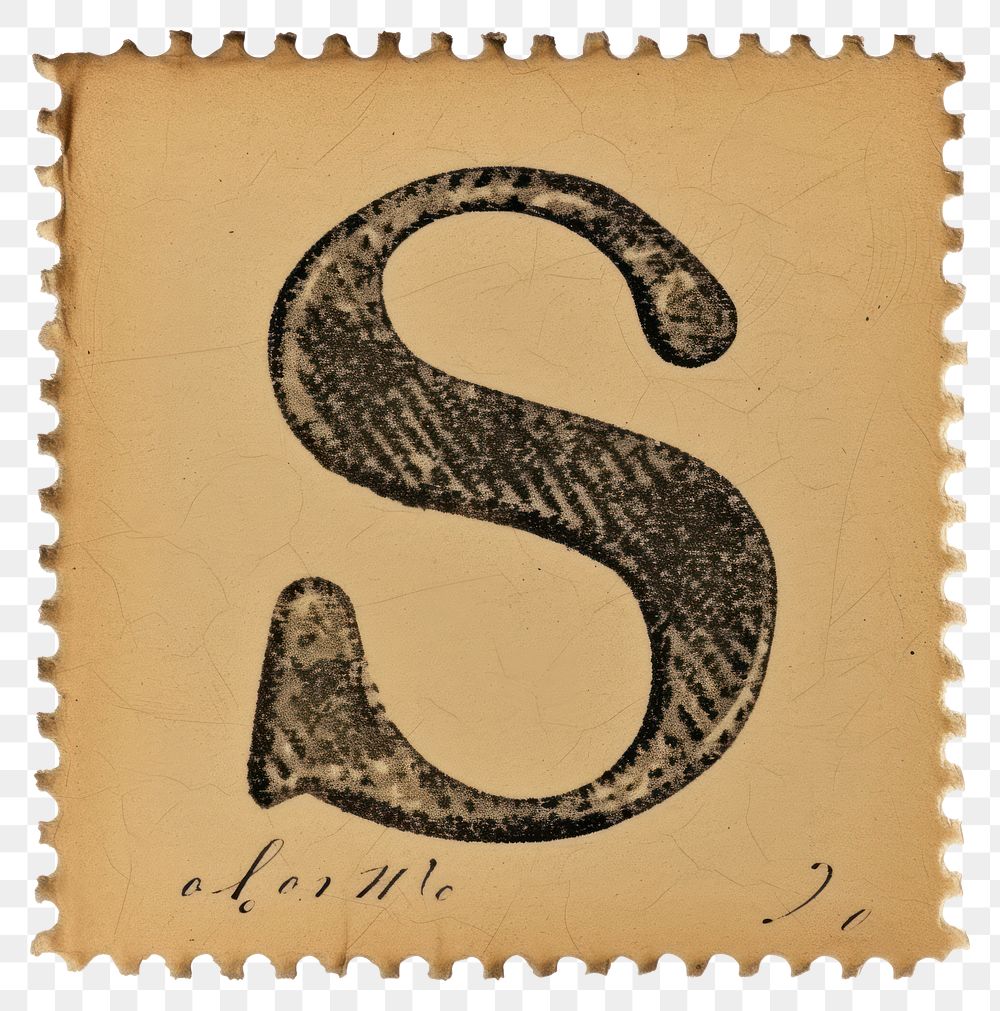 PNG Vintage alphabet S postage stamp.