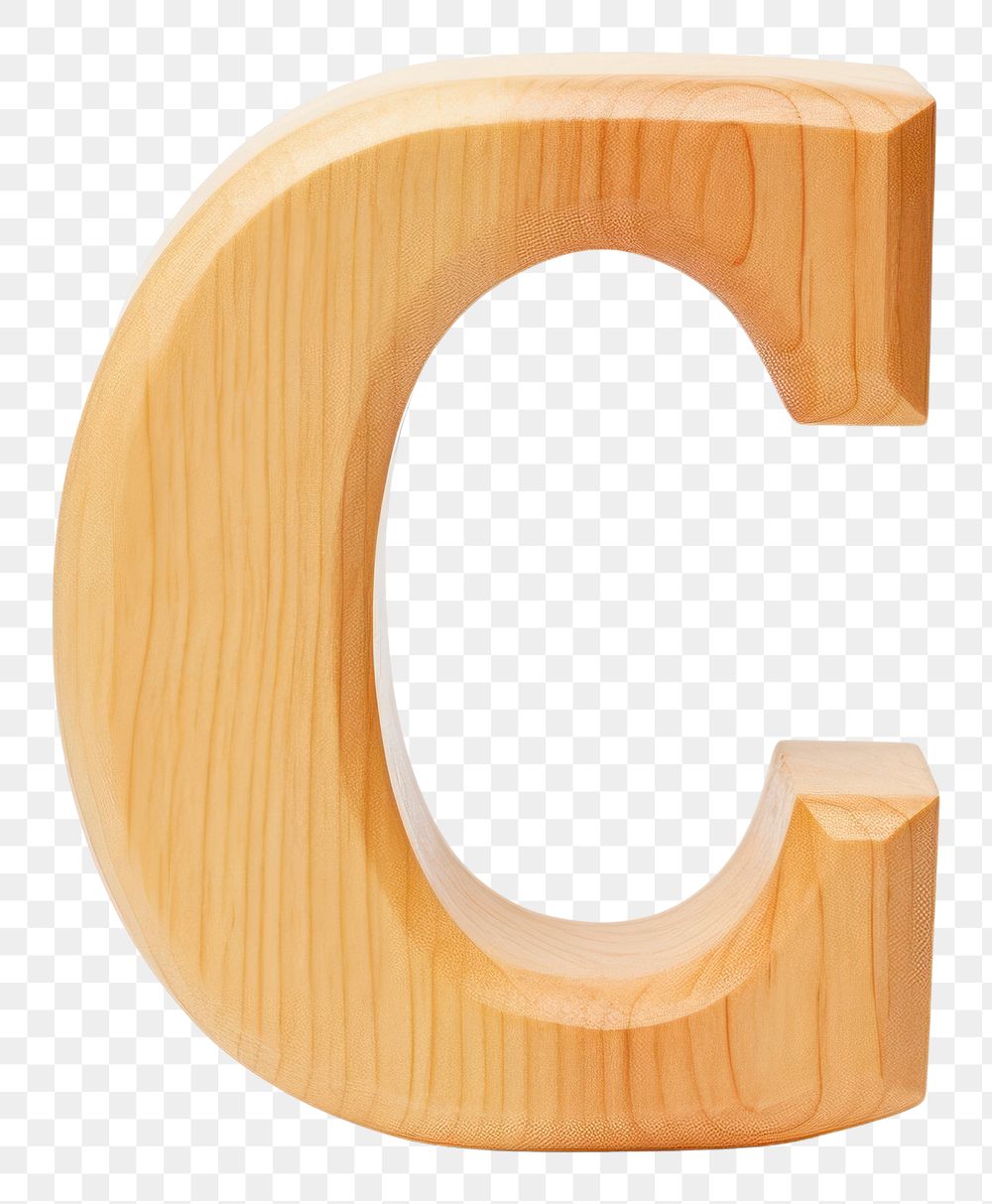 PNG Letter C wood font text.