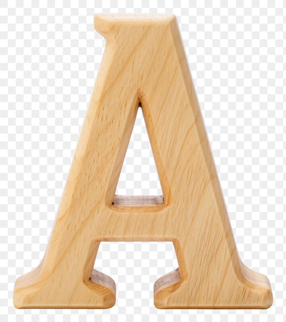 PNG Letter A font wood white background.