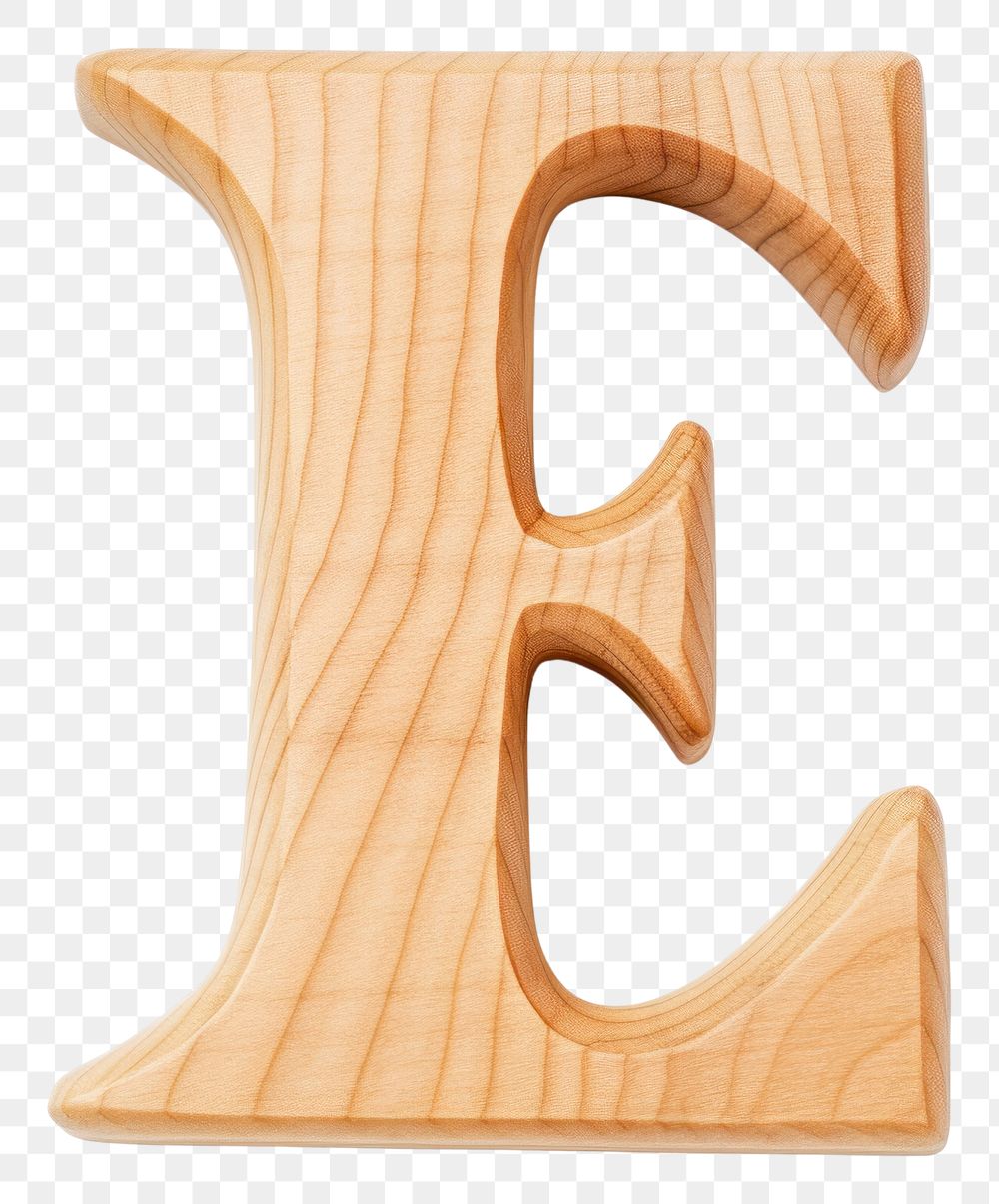 PNG Letter E wood alphabet font.
