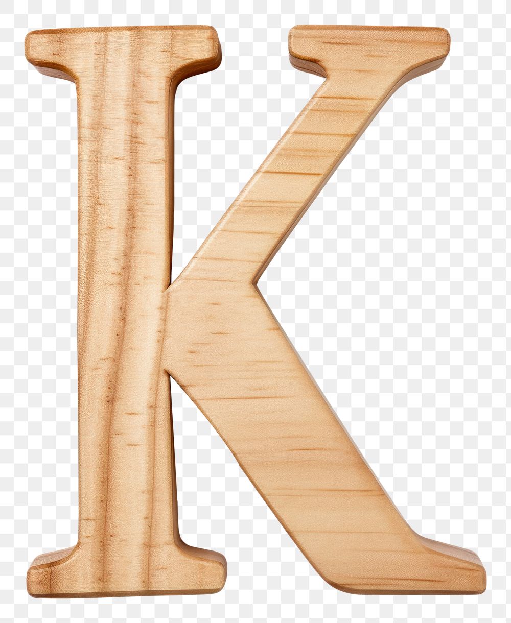 PNG Letter K wood alphabet font.
