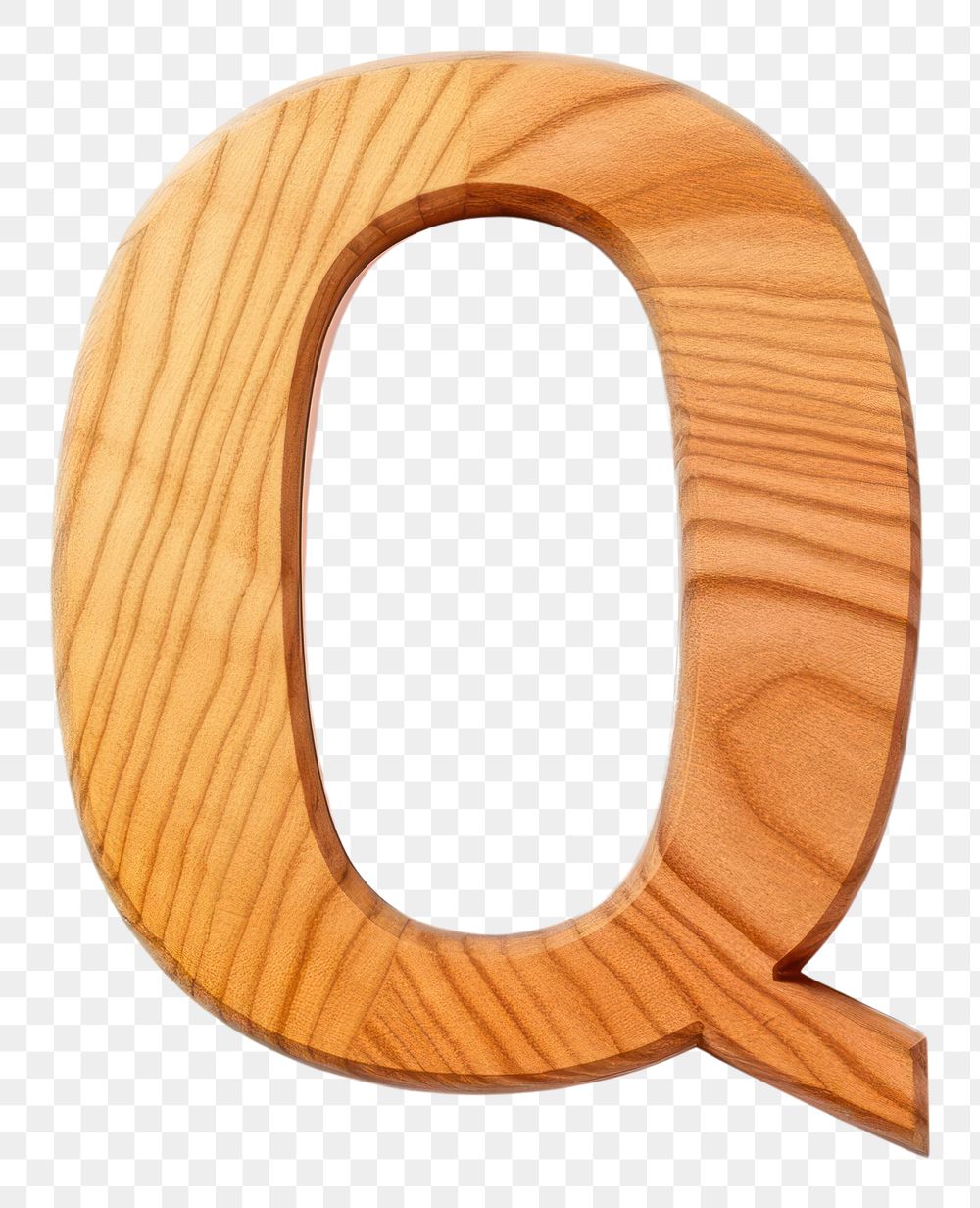 PNG Letter Q wood font text.