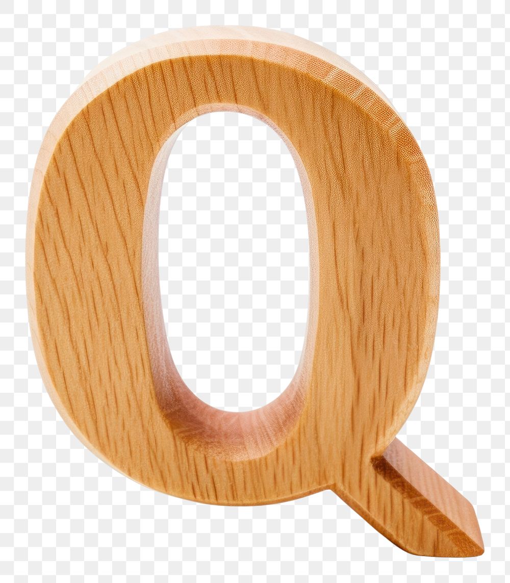 PNG Letter Q wood font text.