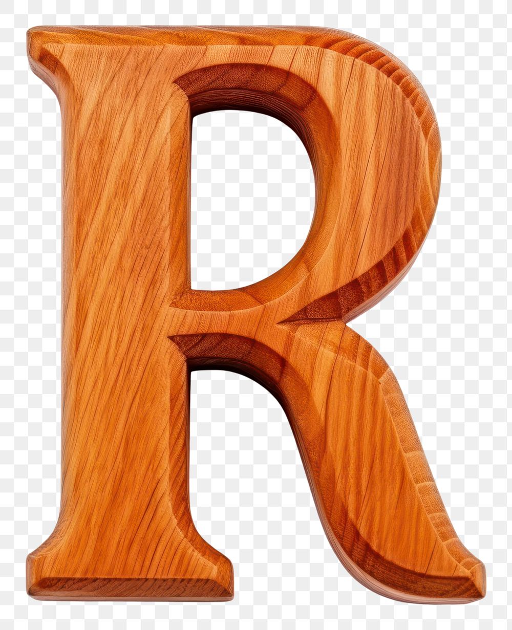 PNG Letter R wood alphabet number.