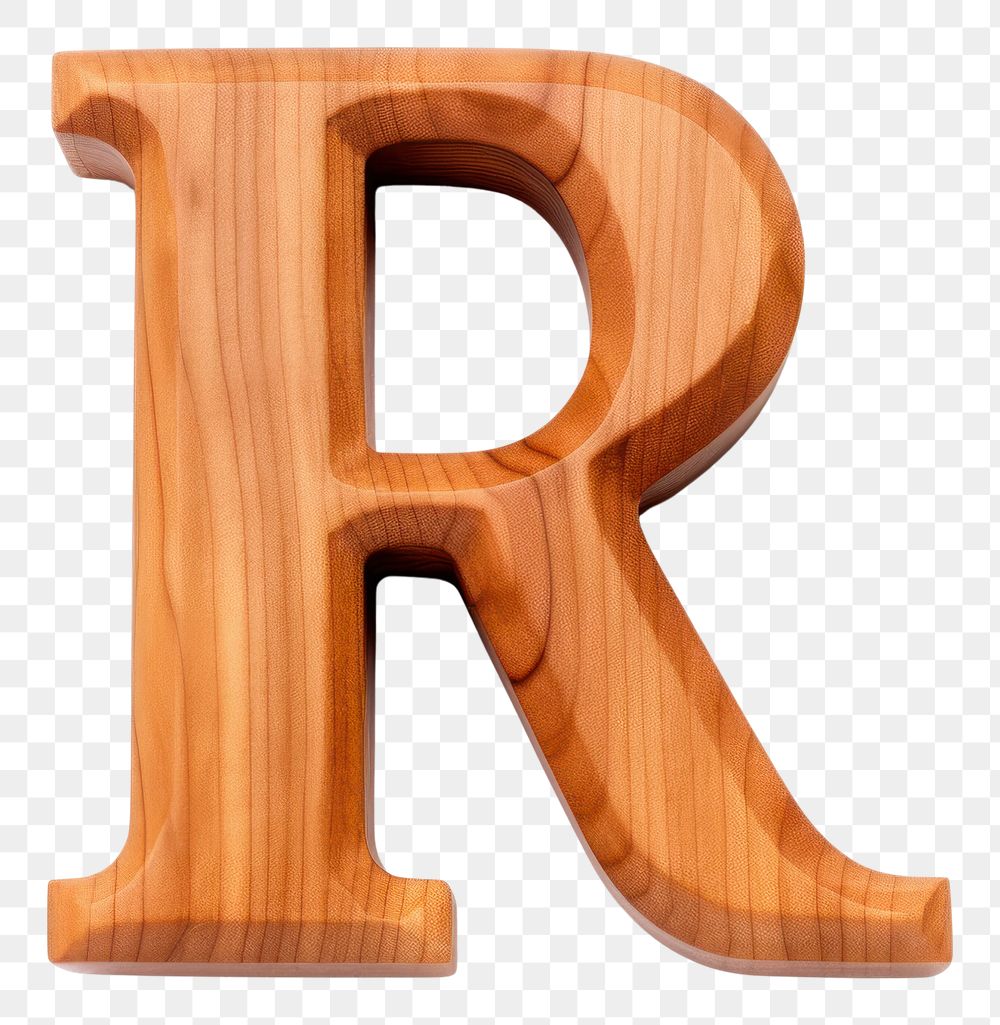 PNG Letter R wood alphabet font.