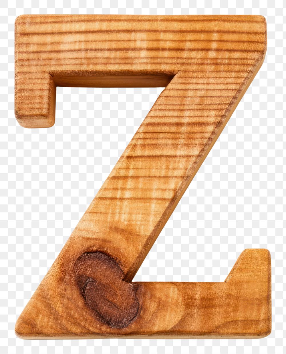 PNG Letter Z wood alphabet number.