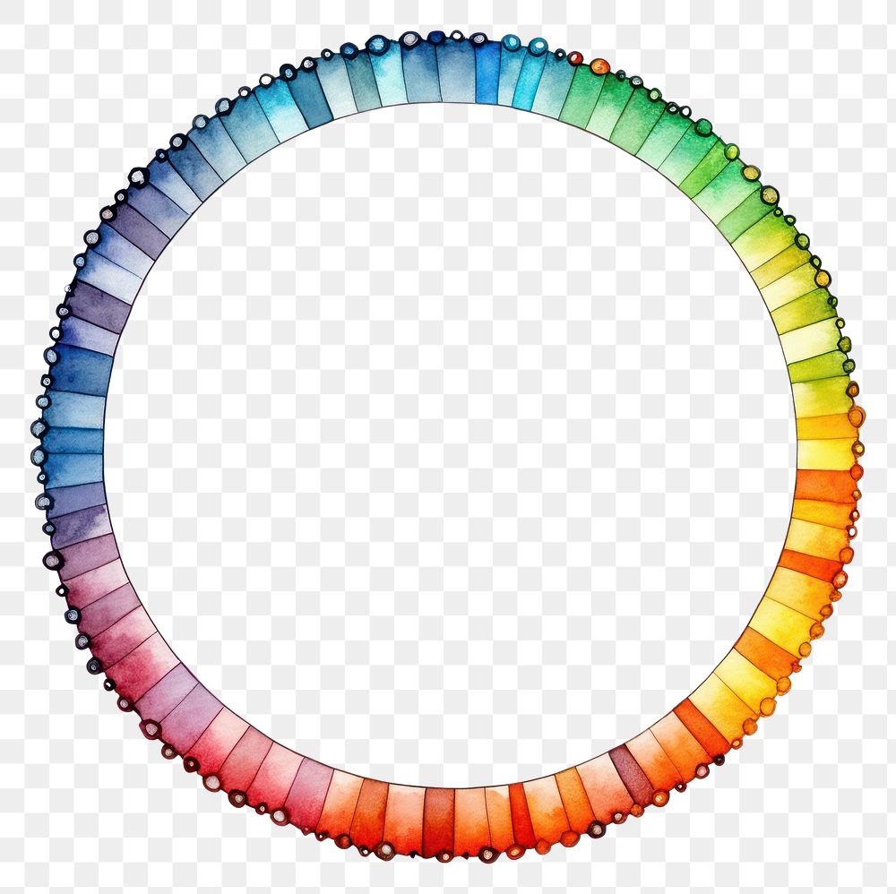 PNG Rainbow stroke gemstone frame jewelry circle white background.