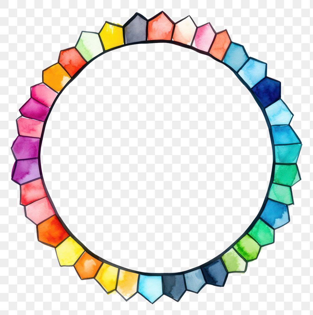 PNG Rainbow stroke gemstone frame circle white background creativity.
