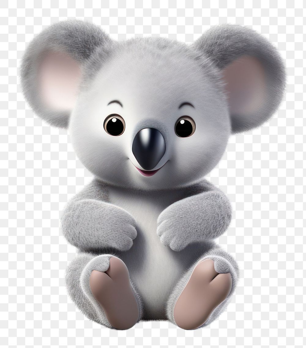 PNG Cute baby koala bear background cartoon plush toy.