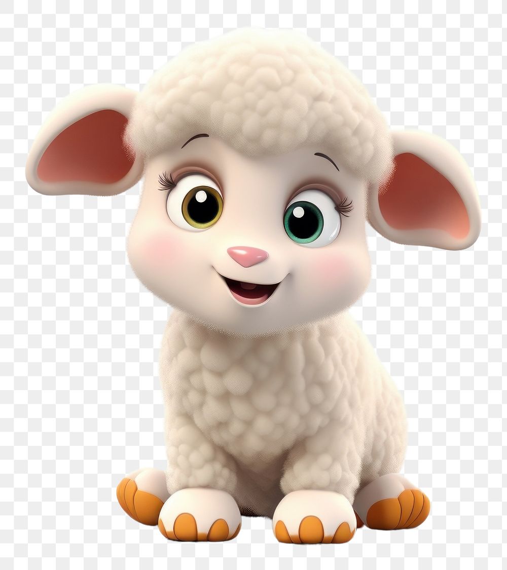 PNG Cute baby sheep background figurine cartoon animal.