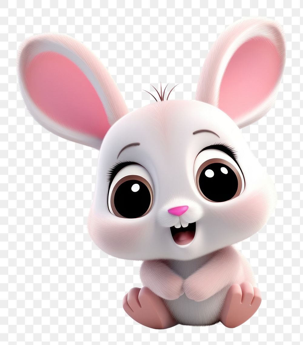 PNG Cute baby rabbit background figurine cartoon plush.