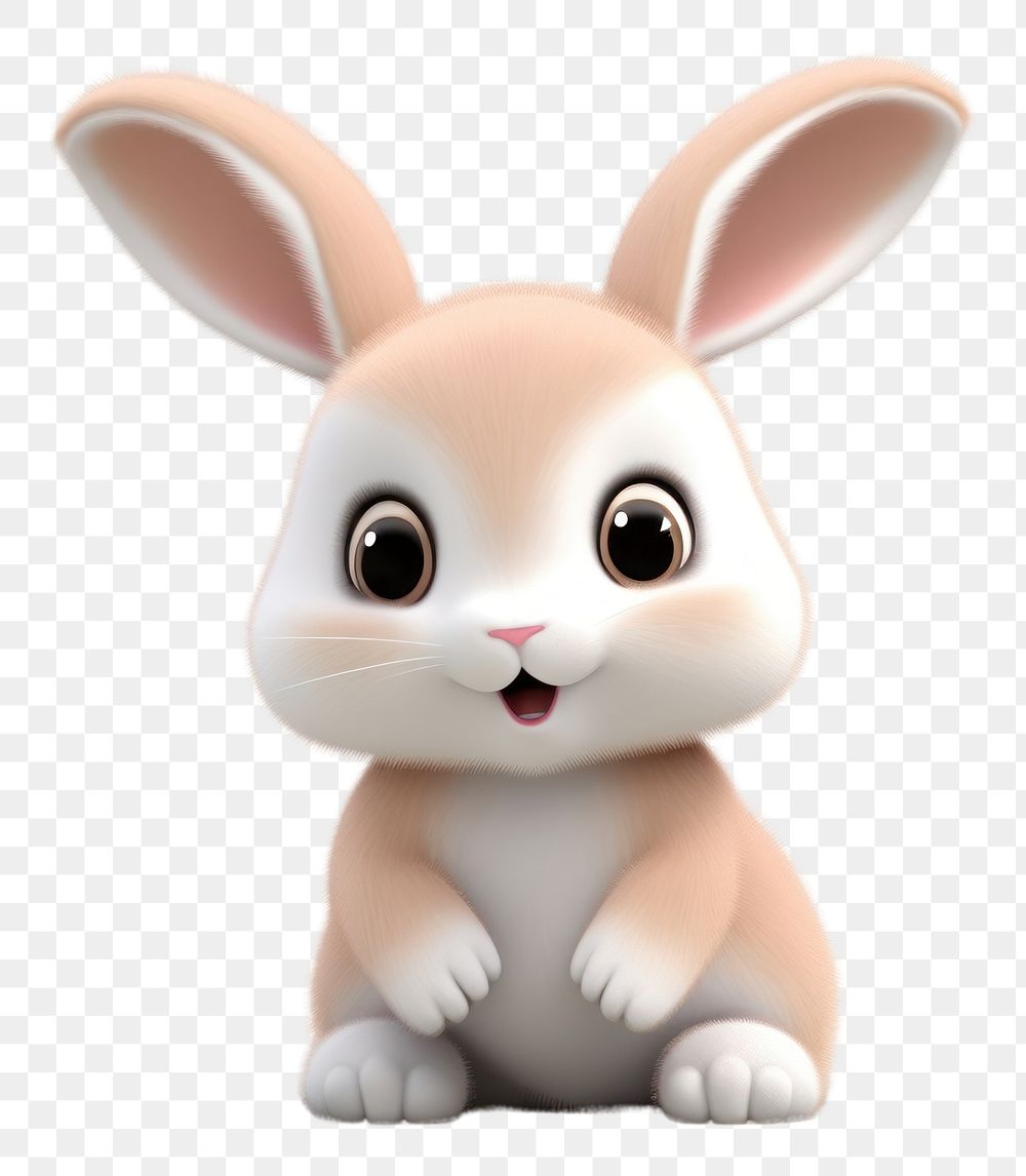 PNG Cute baby rabbit background figurine cartoon mammal