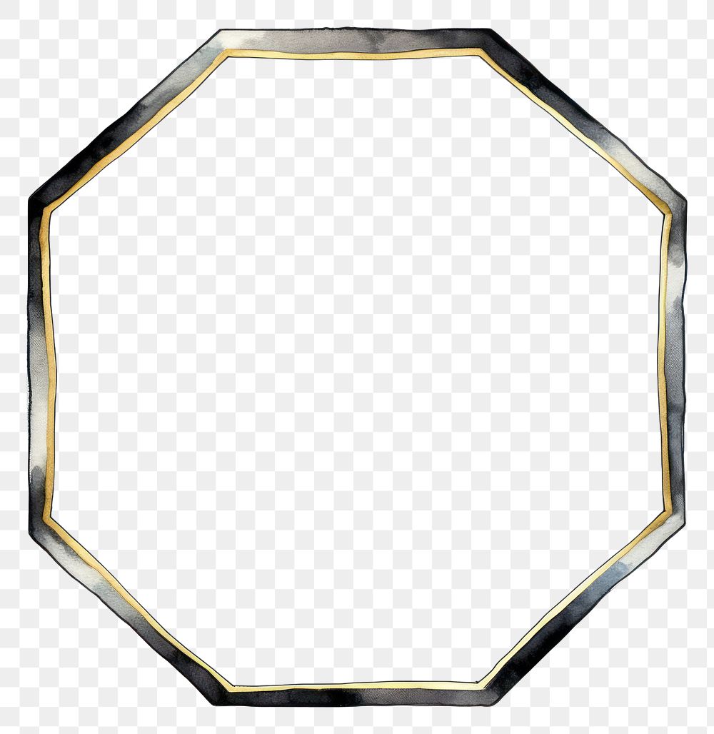 PNG Gemstone with golden hexagon frame white background rectangle abstract.