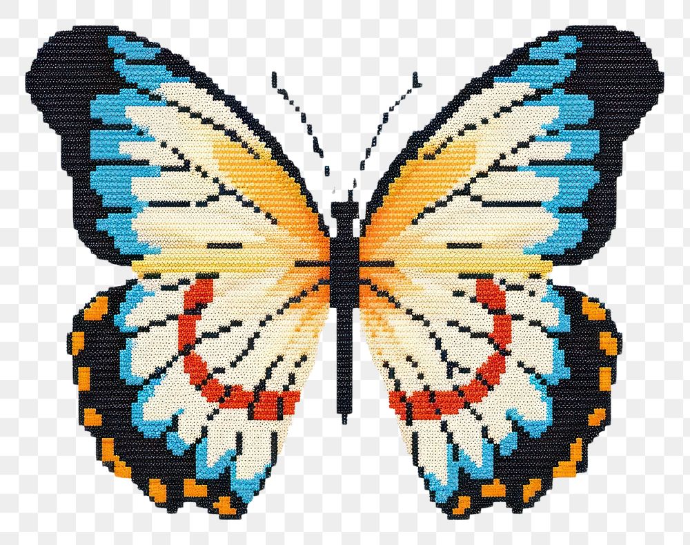 PNG Cross stitch butterfly pattern animal insect.