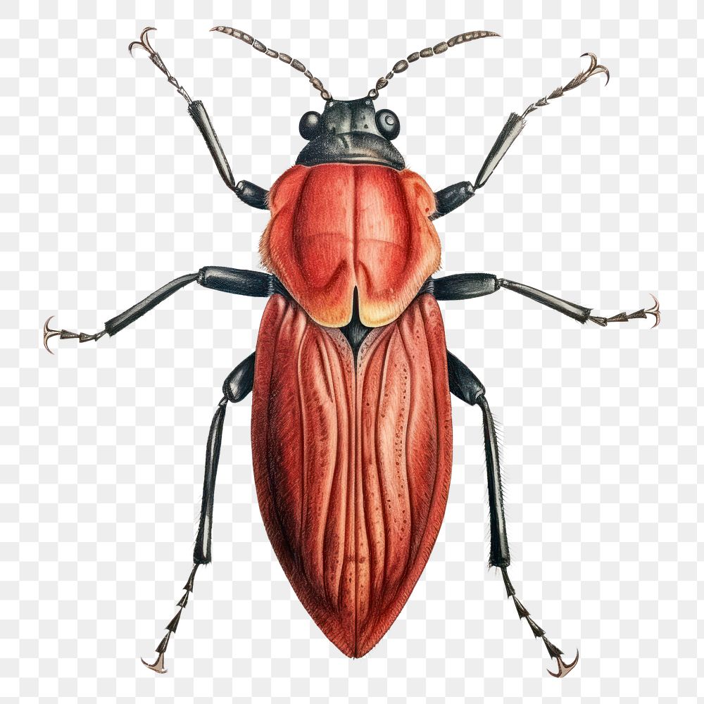 PNG Vintage drawing insect animal sketch red